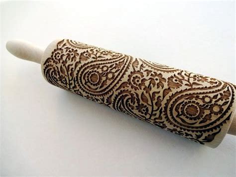 Embossing Rolling Pin Paisley Pattern Engraved Rolling Pin Etsy