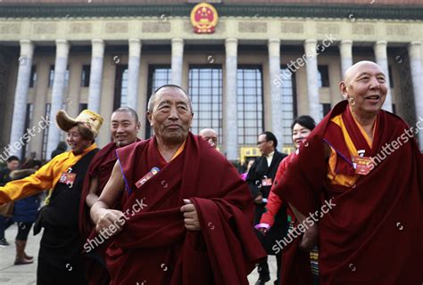 Tibetan Monks Delegates Walk Out Great Editorial Stock Photo Stock