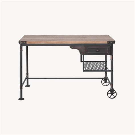 Industrial Wood And Metal Desk Aptdeco