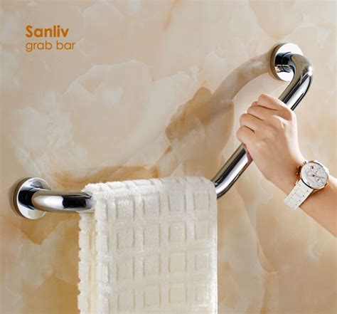 Using a towel bar to steady yourself getting. Grab Bars & Handrails | Sanliv Bathroom Accessories for ...