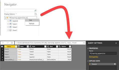 navigation window folder in power query and power bi — the power user