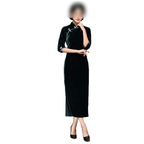 Buy Chinese Traditional Dress Modern Cheongsam Ao Dai Vietnam Dress Ladies Black Chinese Dress