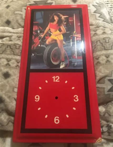 Vintage Snap On Tools Pinup Girl Wall Clock Plaque 21x10 12 1980s Red 2999 Picclick