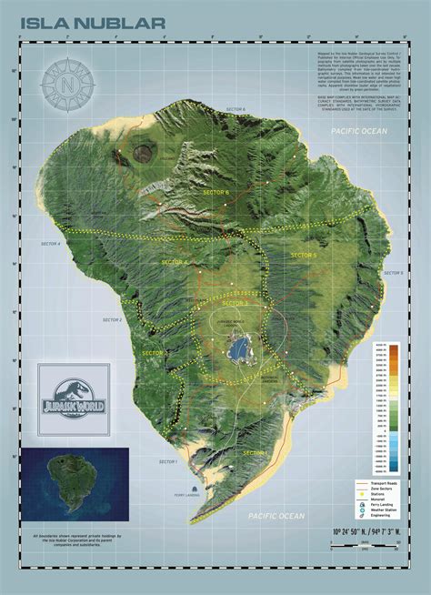 Jurassic World Map Topographic Map Of Usa With States