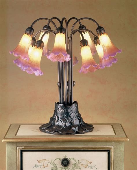 Meyda 22h Amberpurple Pond Lily 10 Lt Table Lamp Tiffany Style