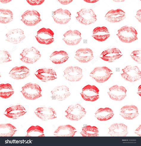 Print Lips Kiss Red Lipstick Kisses Stock Illustration 765838060