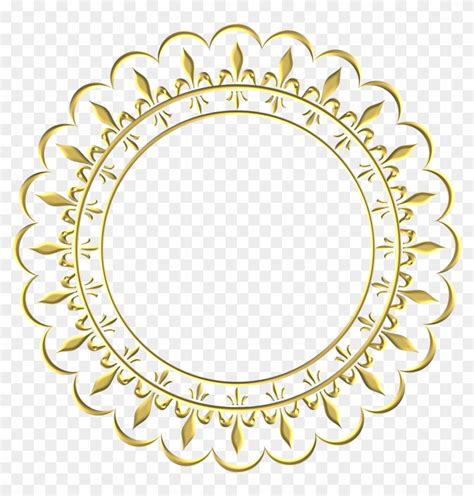 Elegant Gold Circle Frame Border With Round Swirl Ornament Circle Images