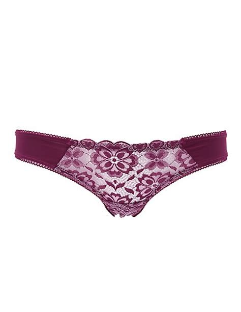 Lace Front Thong Panties Charlotte Russe