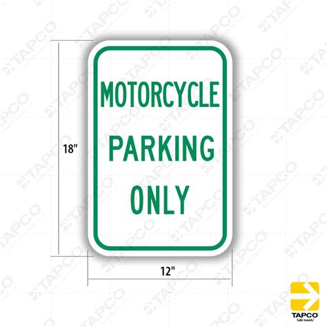 Motorcycle Parking Only Sign P 3 Parking And Standing Signs Tapco