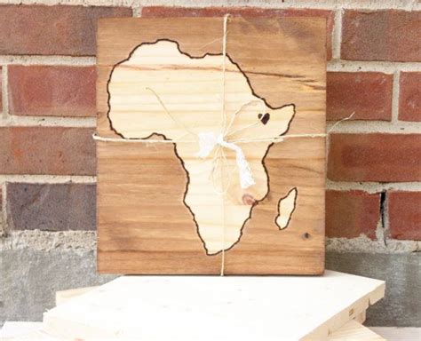 Custom Wood Stain Continent Or Country Map Africa Shown Staining Wood