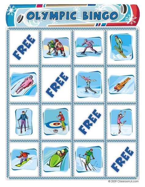 Free Winter Olympics Bingo Game Woo Jr Kids Activities Childrens