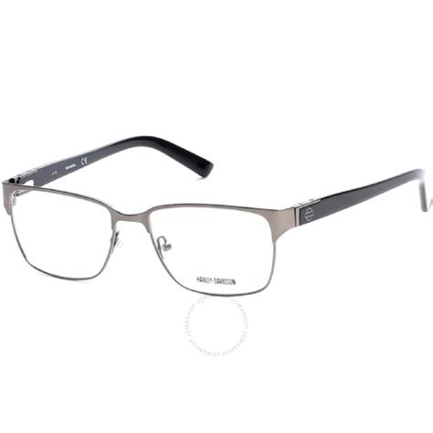 Harley Davidson Unisex Gunmetal Square Eyeglass Frames Hd073800957