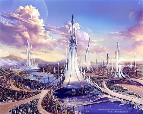 Pin By Kare On Future Futuristic City Fantasy Art Landscapes City