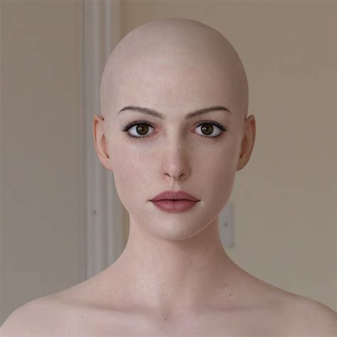 Artstation Wip Anne Hathaway Xgentest Sotaro Nakamura Bald Face Bald Women 3d Face Model