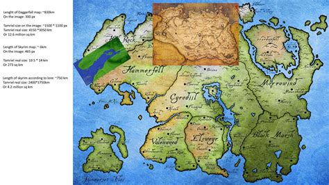 I Estimated The Size Of Tamriel Using The Size Of The Daggerfall Map