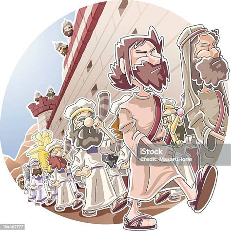 March Around The Wall Of Jericho Stock Illustration Download Image