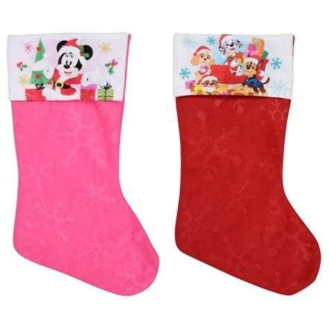 Minnie Mouse Paw Patrol 18 Felt Christmas Stockings Set Of 2
