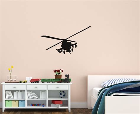 Helicopter Wall Decal Army Chopper Wall Sticker Military Etsy