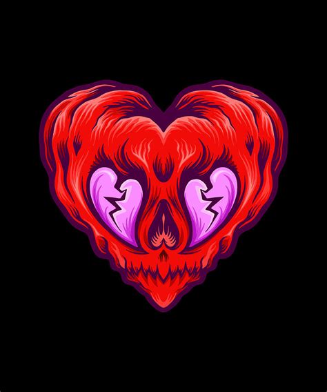 Broken Heart Scary Valentine Cartoon Heart Digital Art By Norman W