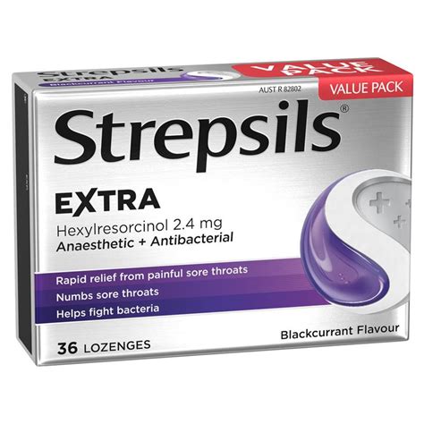 Buy Strepsils Extra Blackcurrant Fast Numbing Sore Throat Pain Relief