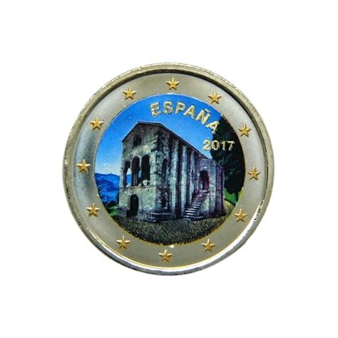 Moneda En Colores EspaÑa 2 Euros 2017 Iglesia Santa Maria Del Naranco