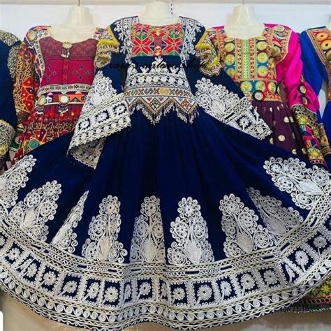 Afghan Kuchi Traditional Handmade Blue Dresses With Embroidery Etsy