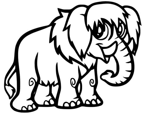 Cute Mammoth Coloring Page Download Print Or Color Online For Free