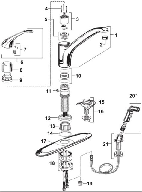 Parts for american standard faucets. American Standard Kitchen Faucet Parts Diagram