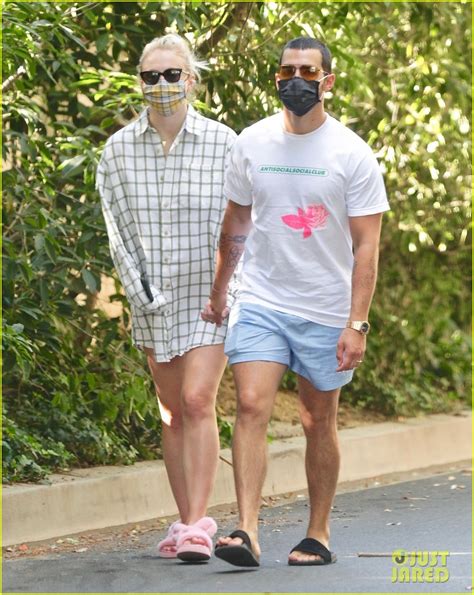 Sophie Turner Wears Oversized Shirt On Walk With Joe Jonas