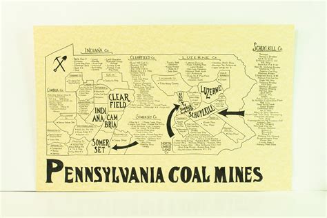 Pennsylvania Coal Mines Map Etsy Ireland
