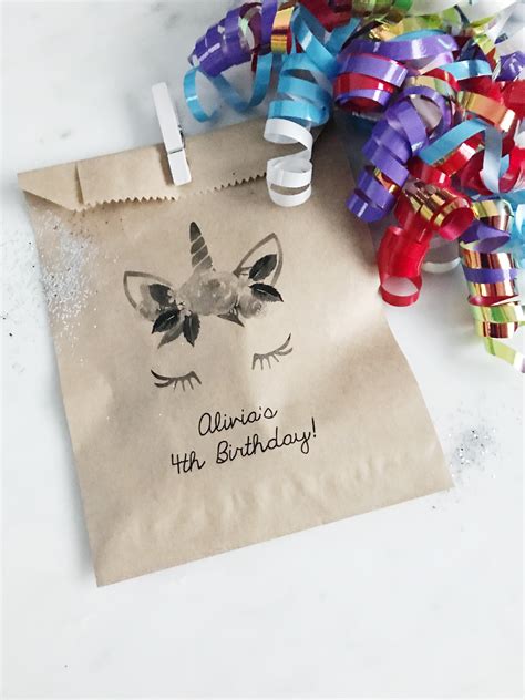 Majestic Floral Unicorn Birthday Loot Bags Salted Design Studio
