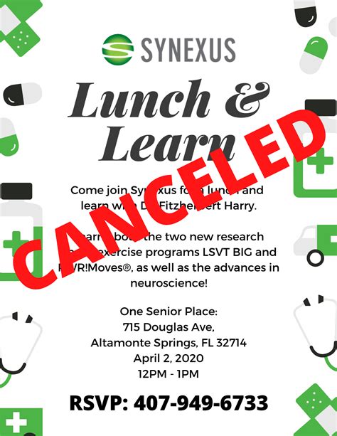 CANCELED: Synexus Lunch & Learn - One Senior Place