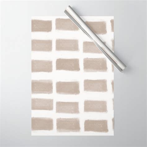 Brush Strokes Horizontal Lines Nude On Off White Wrapping Paper By Form