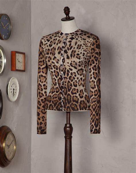 Leopard Print Cardigan Dolce Gabbana Online Store Leopard Print