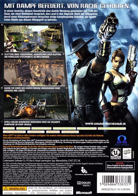 Damnation 2009 Xbox 360 Box Cover Art Mobygames