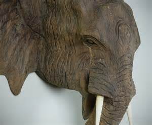 Antiques Atlas - Carved Wooden Elephant's Head C.1930.