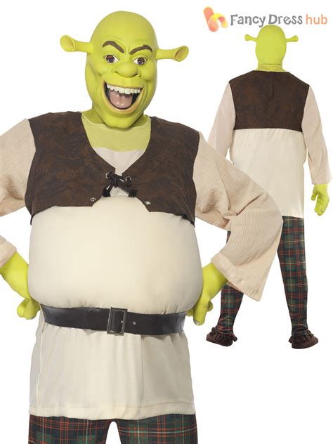 Adult Shrek Mens Costume Mask Fairytale Ogre Movie Film Fancy Dress