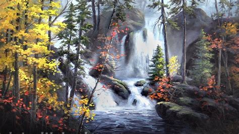 Waterfall View Paint With Kevin Landscape Painting Tutorial Kevin