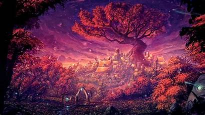Fantasy Forest Landscape Dreamy Painting Magical Autumn
