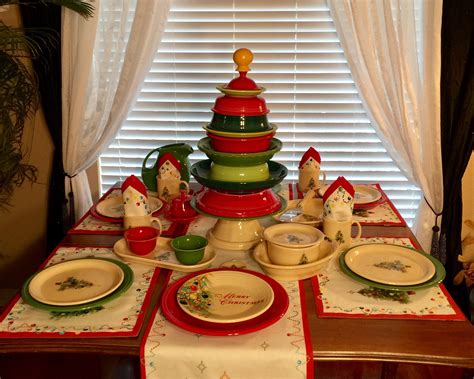Fiesta Dinnerware Christmas Tree Tablescape Christmas Dinnerware