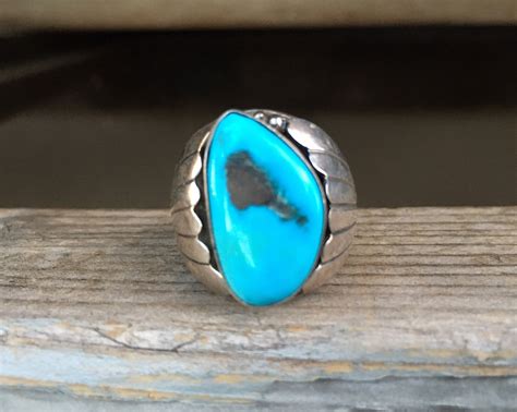 Heavy Mens Navajo Turquoise Ring Size 1125 Native American Indian