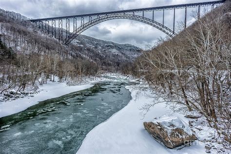 New River Gorge Bridge Snow Photograph By Thomas R Fletcher