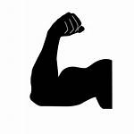 Muscle Icon Silhouette Force Brute Clipart Flexing