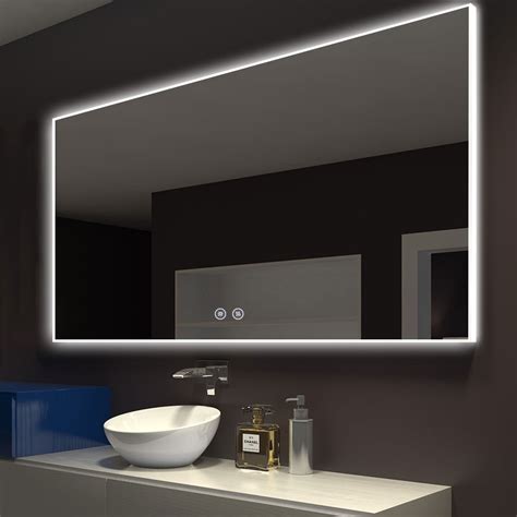 Decoraport 55 X 36 Inch Led Bathroom Mirror With Touch Buttonanti Fog
