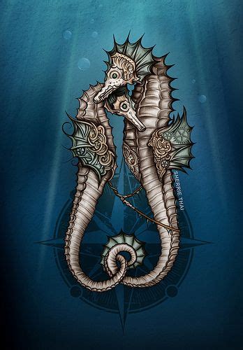 Steampunk Seahorses By Shaire Productions Seahorse Drawing Seahorse