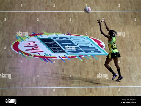 Jamaicas Shanice Beckford During The Vitality Netball Nations Cup Gold