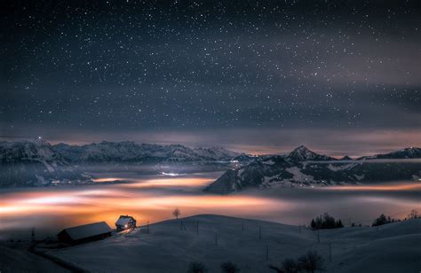 Pin By Tatiana Micriucova On зима Above The Clouds Scenery Night