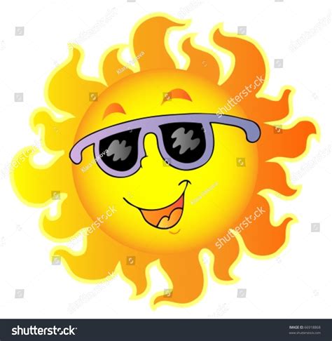 Happy Sun Sunglasses Vector Illustration Stock Vector Royalty Free
