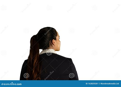 Back View Of Young Businesswoman Stock Image Image Of Closeup Black