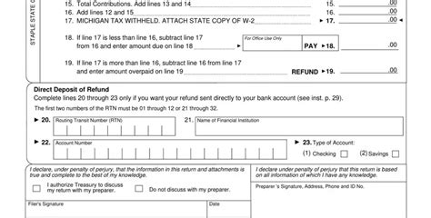 Mi 1040ez Form ≡ Fill Out Printable Pdf Forms Online